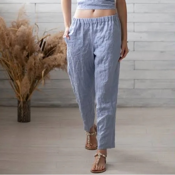 Flax Pants - Flax Soft Gray Linen Trousers